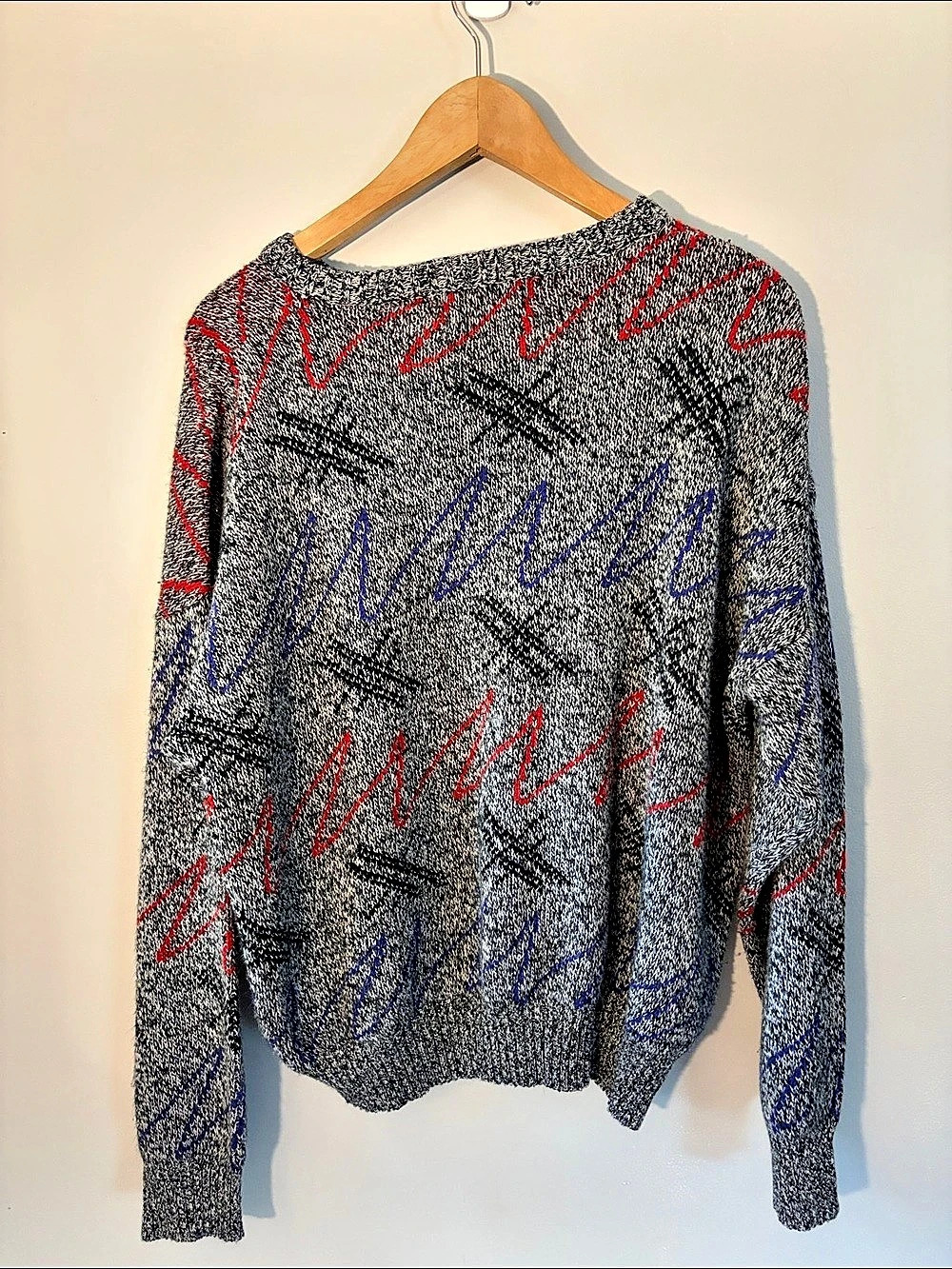 Michael Gerald Abstract Knit Sweater Gray & Black - Picture 2 of 3